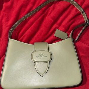 Coach Sage Green Leather Shoulder Bag